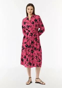 Midi-Kleid mit Hemdkragen-Comma Discount