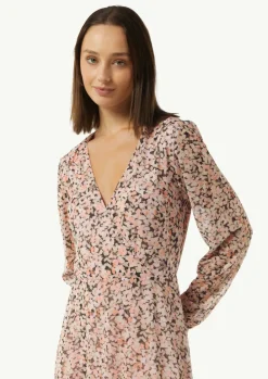 Midi-Wickelkleid mit All-over-Print aus Mesh-Comma New