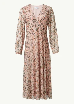 Midi-Wickelkleid mit All-over-Print aus Mesh-Comma New