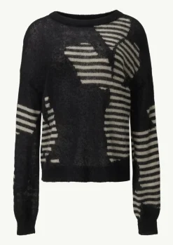 Modischer Strickpullover mit Musterung-Comma Clearance