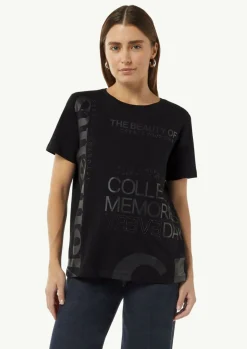 Modisches T-Shirt mit Schriftprint-Comma Clearance