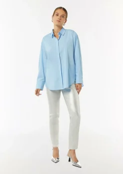 Oversized-Hemdbluse aus Popeline-Comma Sale