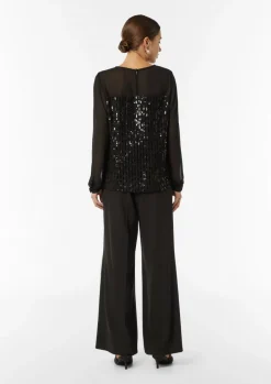 Pailletten-Bluse aus Chiffon-Comma Best