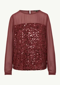 Pailletten-Bluse aus Chiffon-Comma Clearance