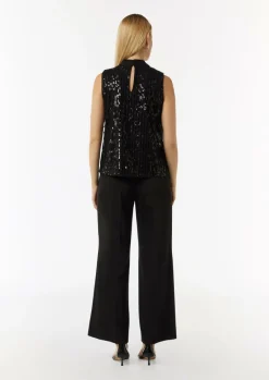 Paillettentop mit Cut-out-Comma Outlet