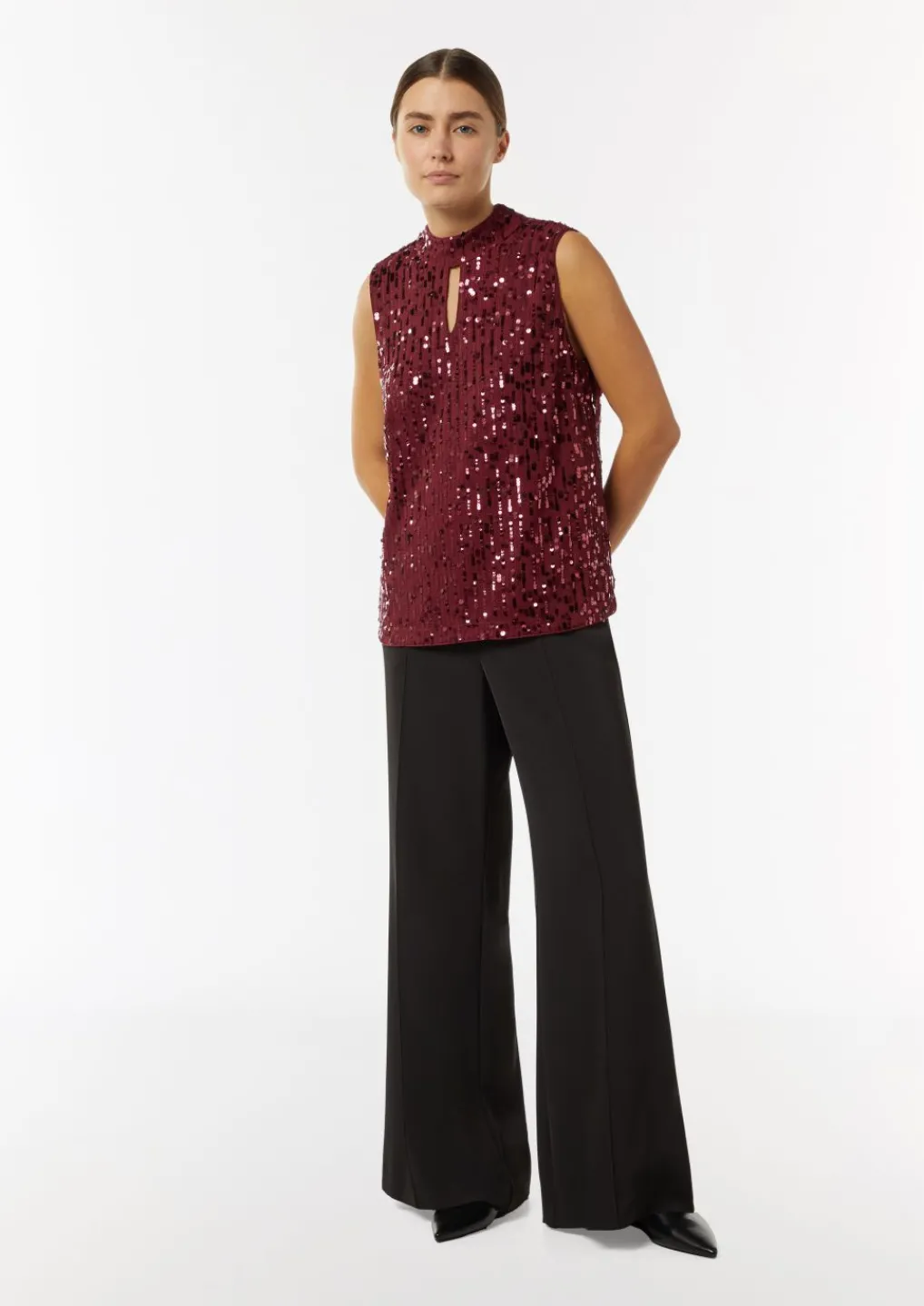 Pailletten-Top mit Cut-out-Comma Sale