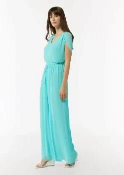 Plissee-Jumpsuit mit V-Ausschnitt-Comma Sale
