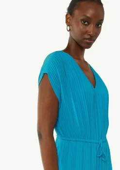 Plissee-Jumpsuit mit V-Ausschnitt-Comma Online