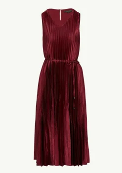 Plissee-Kleid aus Viskose mit Gürtel-Comma Online