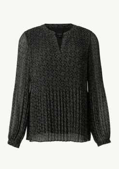 Plissierte Bluse aus Chiffon mit Logomuster-Comma Hot