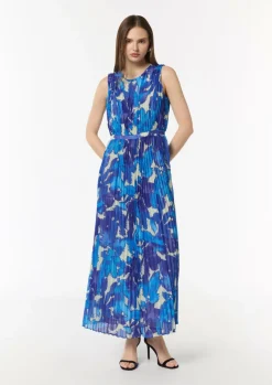 Plissiertes Chiffon-Kleid-Comma Outlet