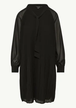 Plissiertes Chiffon-Kleid mit Schleifen-Detail-Comma Best