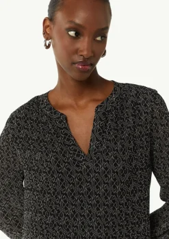 Plissiertes Chiffon-Kleid mit V-Ausschnitt-Comma Sale