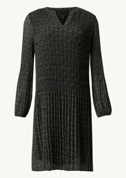 Plissiertes Chiffon-Kleid mit V-Ausschnitt-Comma Sale