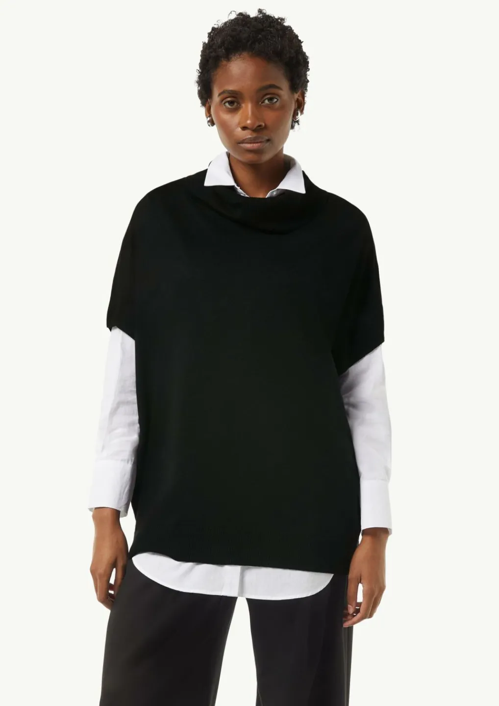 Poncho aus Viskosemix mit Rollkragen-Comma New