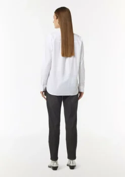 Popeline-Hemdbluse mit halber Knopfleiste-Comma Sale
