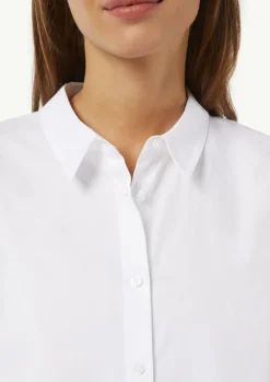 Popeline-Hemdbluse mit seitlich geschlitztem Saum-Comma Outlet