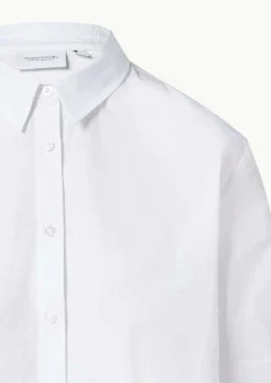 Popeline-Hemdbluse mit seitlich geschlitztem Saum-Comma Outlet