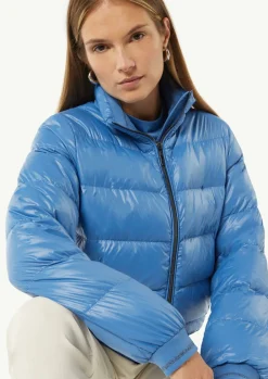 Pufferjacke mit Stehkragen und Rippbündchen-Comma New