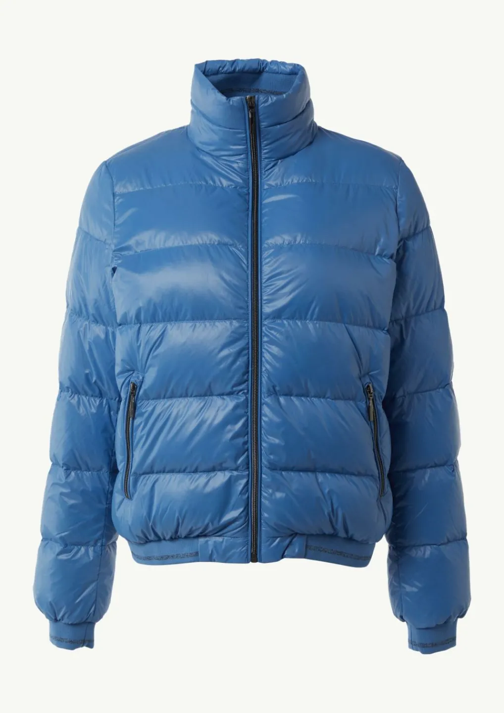 Pufferjacke mit Stehkragen und Rippbündchen-Comma New