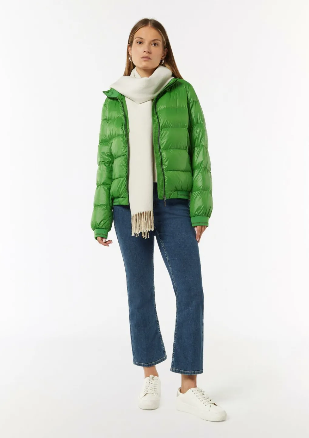 Pufferjacke mit Stehkragen und Rippbündchen-Comma Outlet