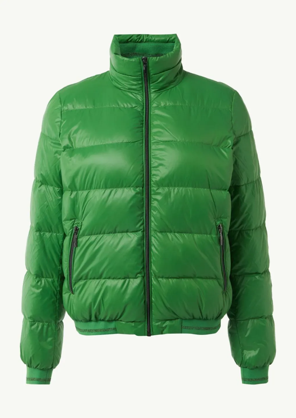 Pufferjacke mit Stehkragen und Rippbündchen-Comma Outlet