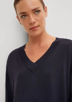 Pullover mit V-Ausschnitt aus Viskosemix-Comma Online