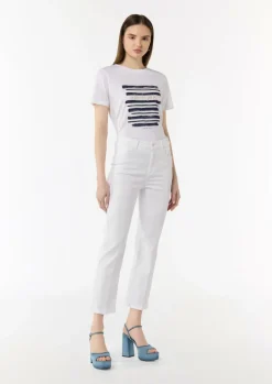 Regular Fit: Cropped Jeans mit Flared Leg-Comma Outlet