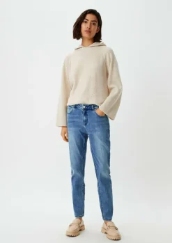Regular Fit: Slim leg-Denim mit Wascheffekt-Comma Outlet
