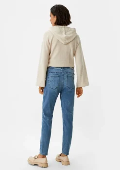 Regular Fit: Slim leg-Denim mit Wascheffekt-Comma Outlet