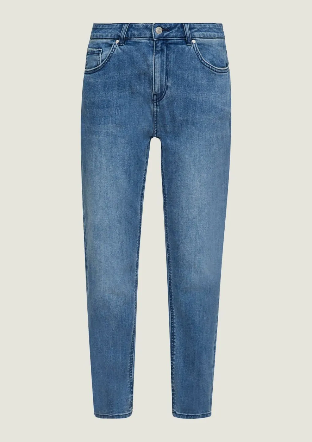 Regular Fit: Slim leg-Denim mit Wascheffekt-Comma Outlet