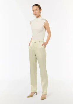 Regular: Satinhose mit geradem Bein-Comma New