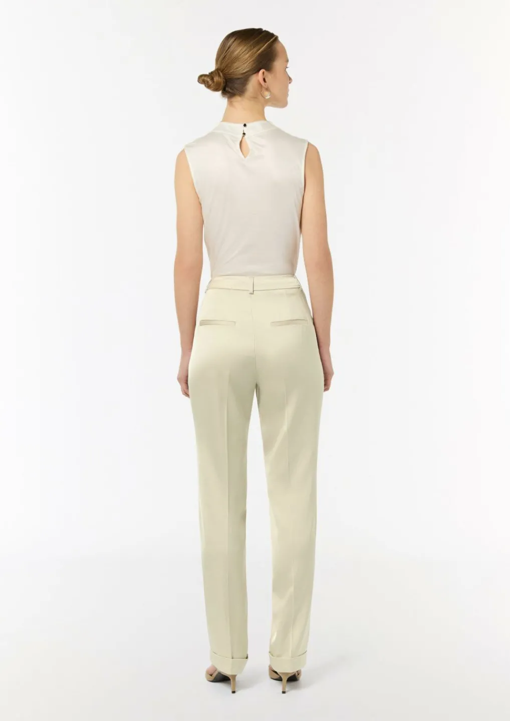 Regular: Satinhose mit geradem Bein-Comma New