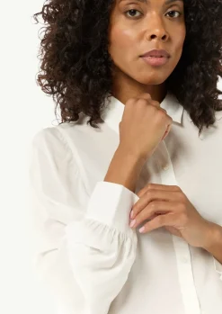 Relaxed-Fit-Bluse mit voluminösen Ärmeln und Raffungen-Comma Hot