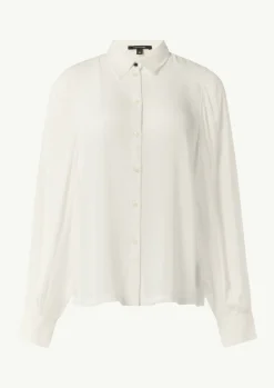 Relaxed-Fit-Bluse mit voluminösen Ärmeln und Raffungen-Comma Hot