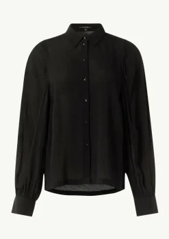 Relaxed-Fit-Bluse mit voluminösen Ärmeln und Raffungen-Comma Online