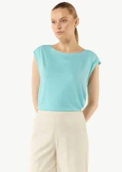 Relaxed-Fit-Shirt mit überschnittenen Schultern und Raffung-Comma New