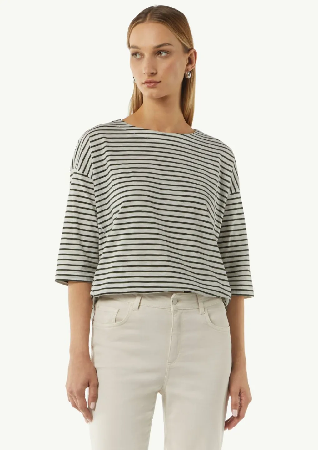 Ringel-Shirt mit 3/4-Arm-Comma Fashion
