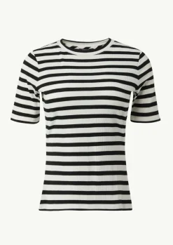 Ringel-T-Shirt aus Rippware-Comma New