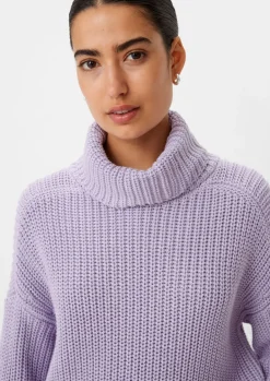 Rippstrickpullover mit Label-Patch-Comma New