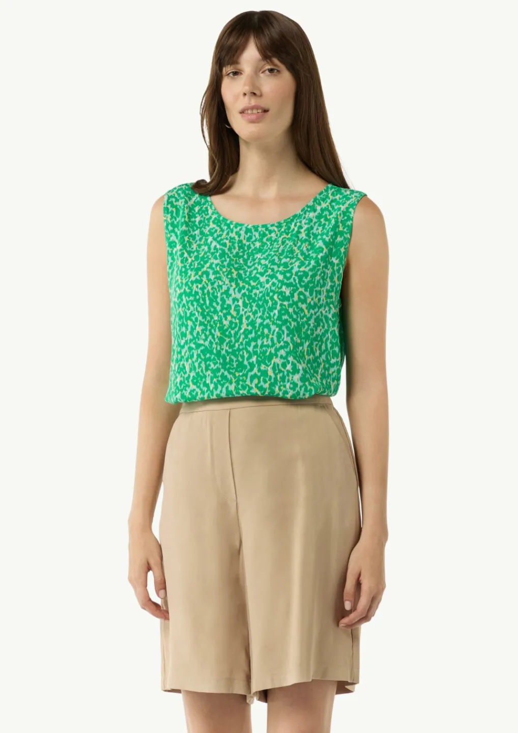 Ärmellose Bluse mit All-over-Print-Comma Hot