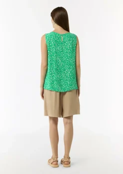 Ärmellose Bluse mit All-over-Print-Comma Hot