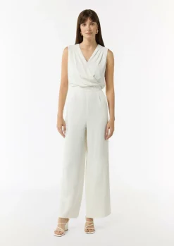 Ärmelloser Jumpsuit mit Faltendetail-Comma Online