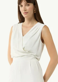 Ärmelloser Jumpsuit mit Faltendetail-Comma Online