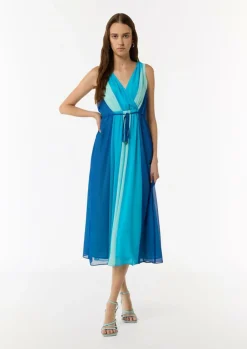 Ärmelloses Bahnen-Kleid aus Chiffon mit elastischem Bund-Comma Best
