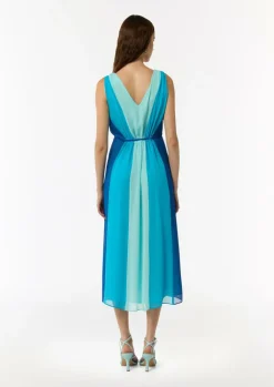 Ärmelloses Bahnen-Kleid aus Chiffon mit elastischem Bund-Comma Best