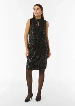 Ärmelloses Kleid mit hochabschließendem Kragen-Comma Outlet