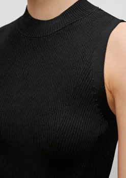 Ärmelloses Stricktop mit Rippstruktur-Comma Online