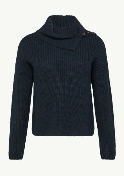 Rollkragenpullover mit Zierknöpfen-Comma Best