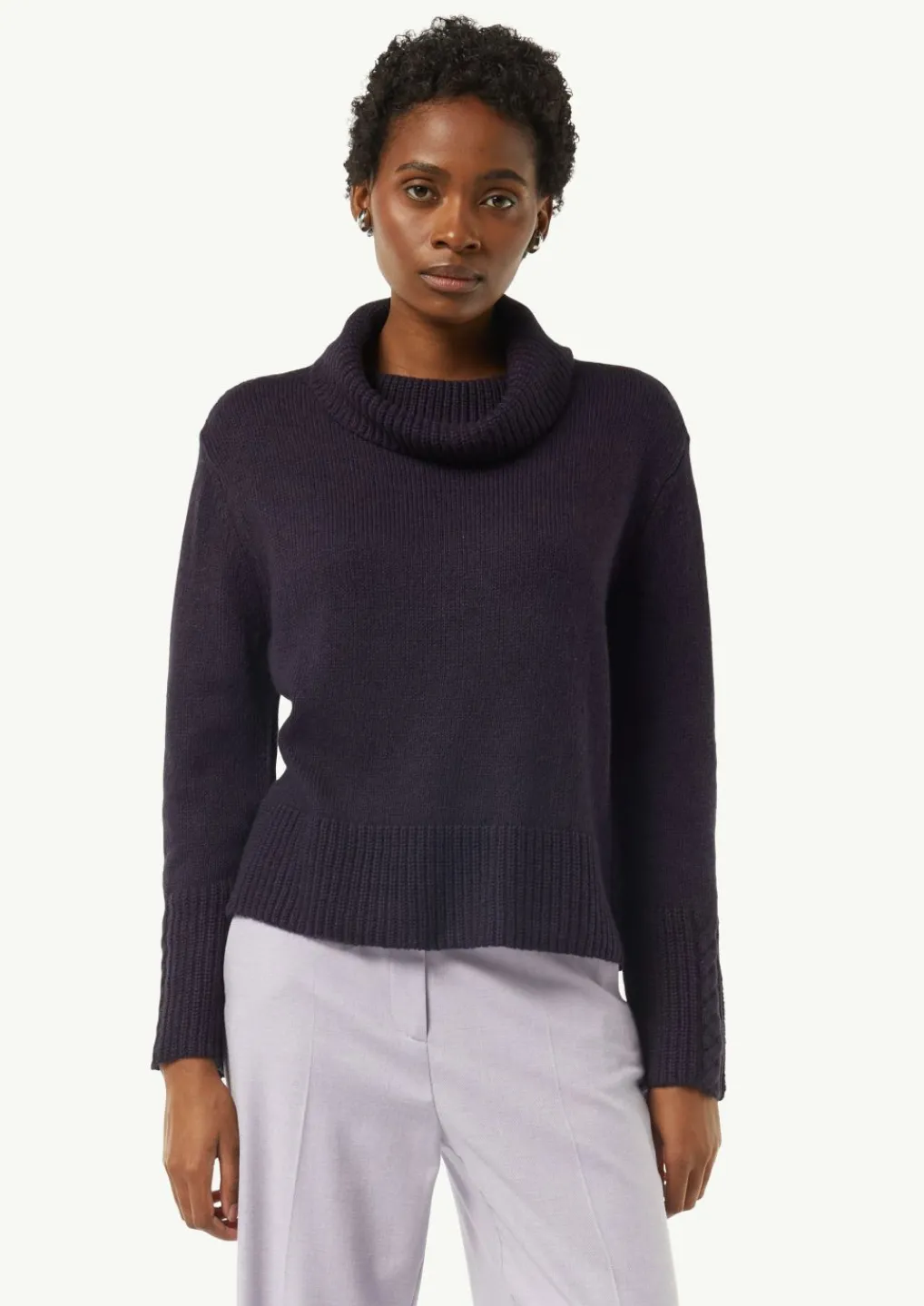 Rollkragenpullover mit Zopfdetail-Comma Online